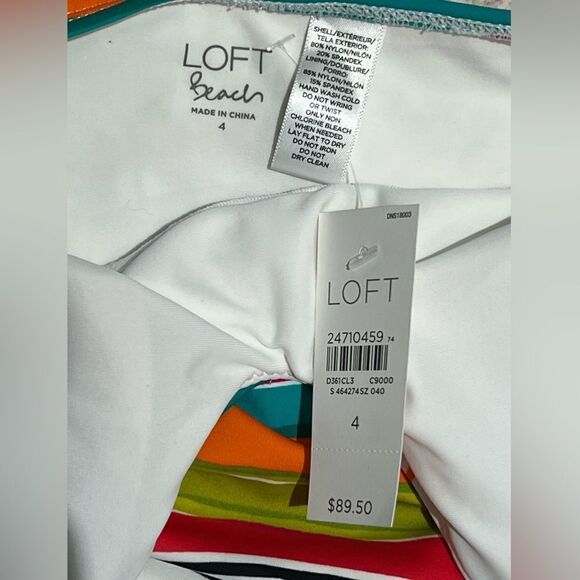 NWT LOFT Beach Striped Halter One Piece Swimsuit sz 4 - Picture 8 of 9